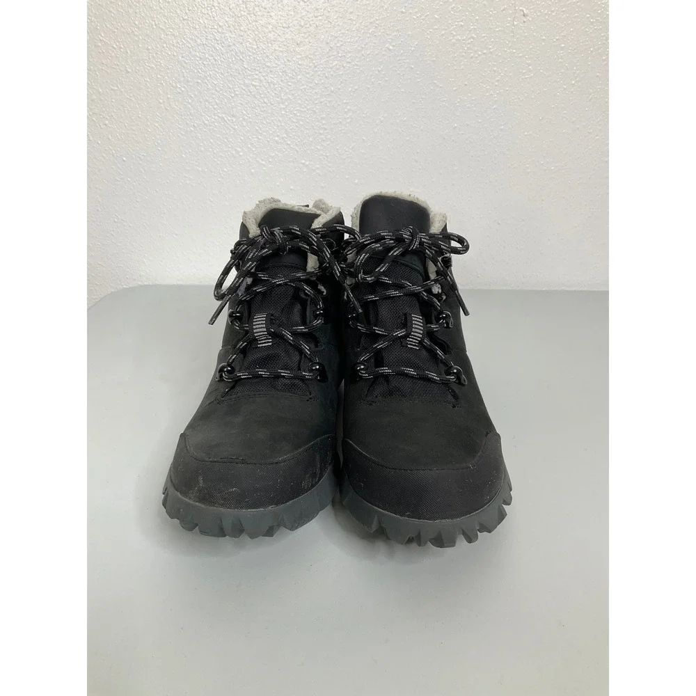 Bogs Warcata LTR Waterproof‎ Leather Winter Boots Black Faux Fur Lined Womens 8